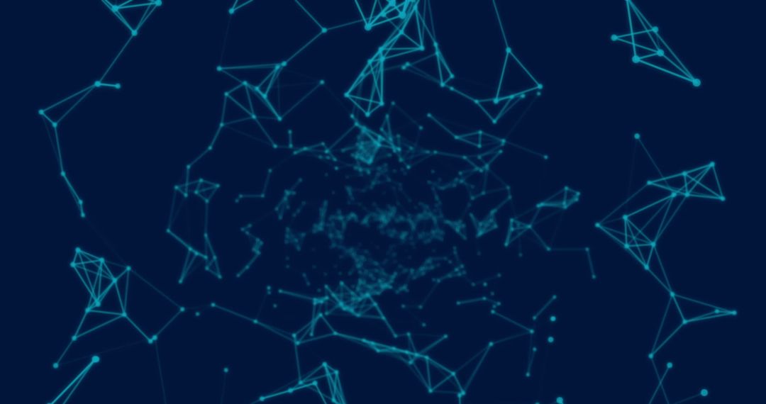 Abstract Neon Plexus Network on Blue Background