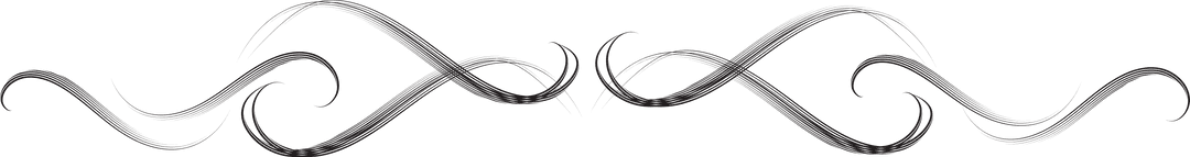 Elegant Black Decorative Pattern on Transparent Background