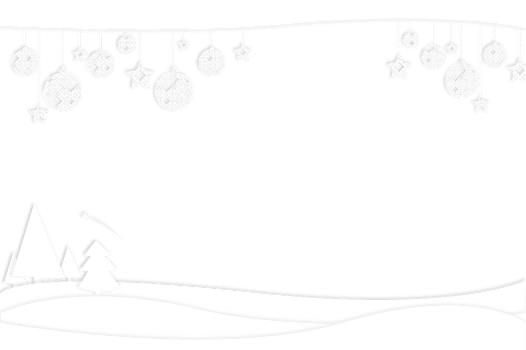 Transparent Winter Wonderland with Christmas Ornaments