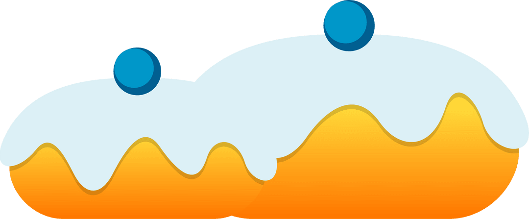 Vibrant Abstract Hills with Blue Dots on Transparent Background