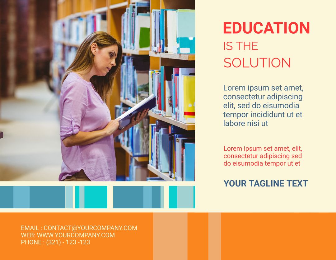 Professional Woman Browsing Books in Library for Academic Success