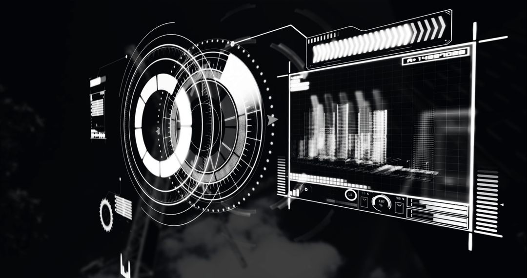 Futuristic Financial Data Processing Technology Interface