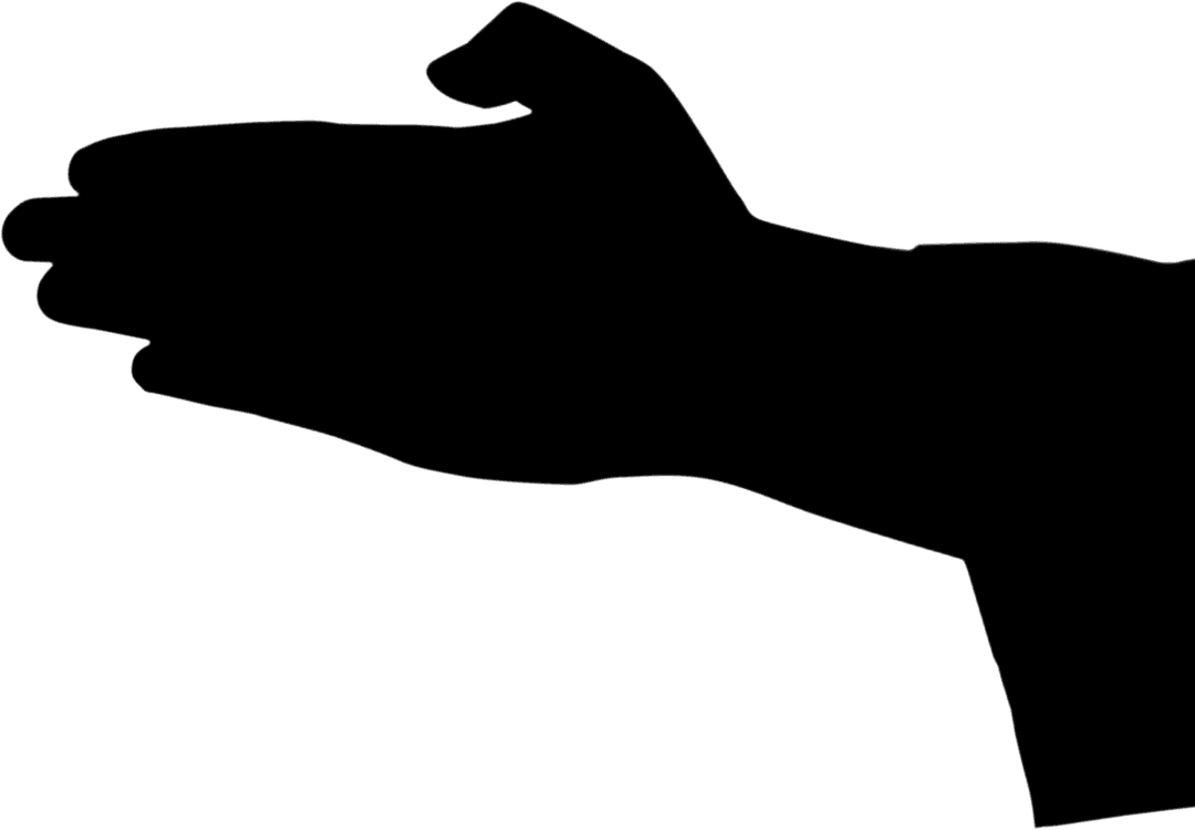 Silhouette Hand Reaching Gesture Transparent PNG Vector