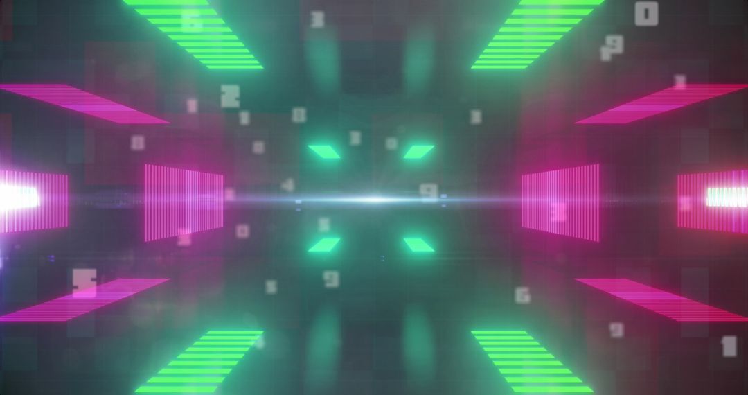 Cyber Tunnel with Falling Binary Numbers