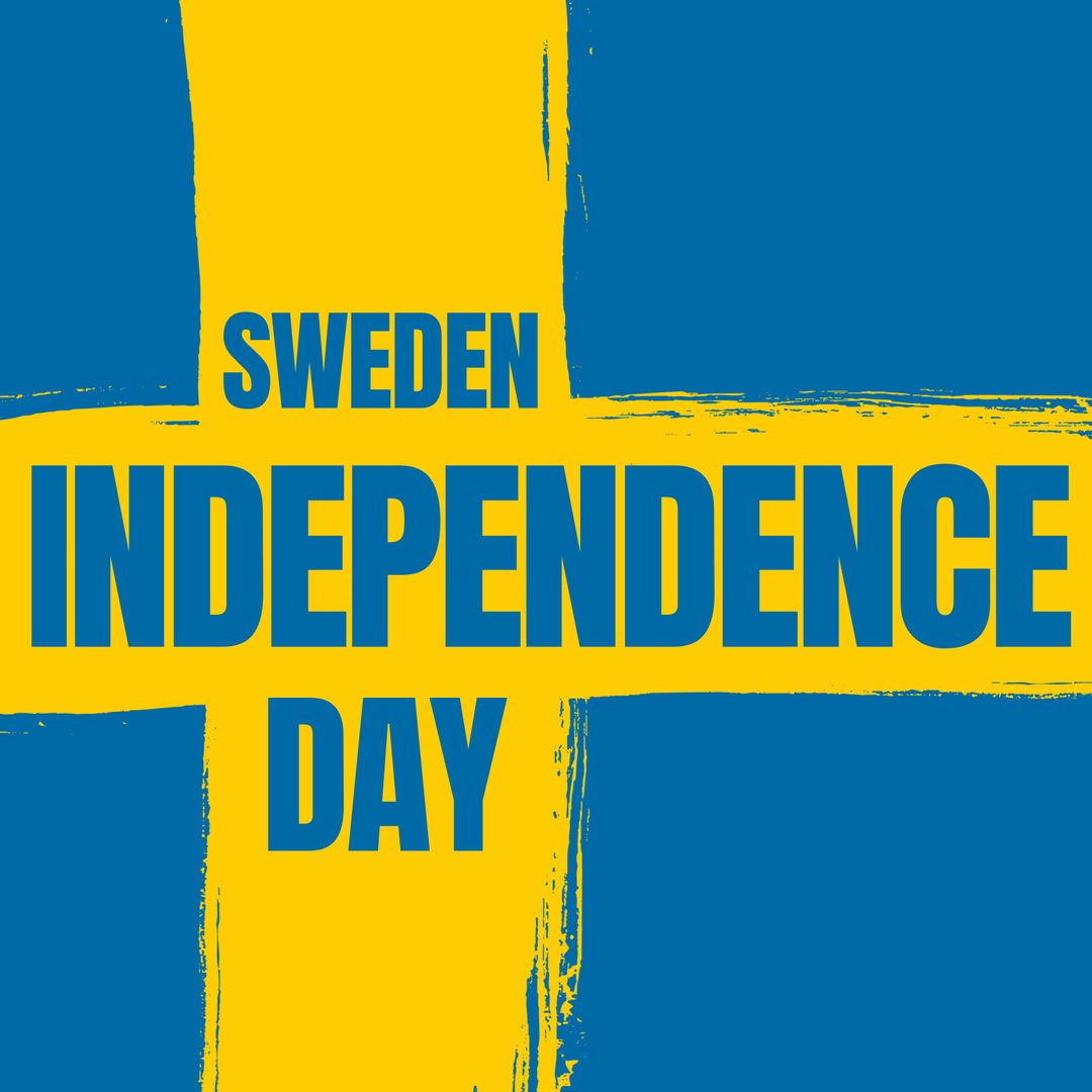 Sweden Independence Day Typography on Flag Design