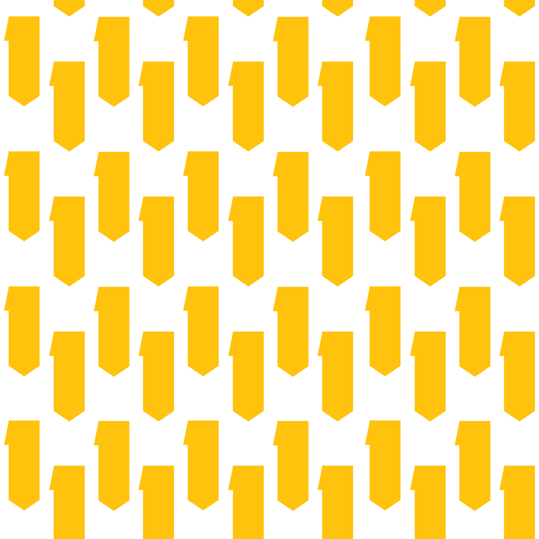 Seamless Yellow Arrow Pattern on Transparent Background