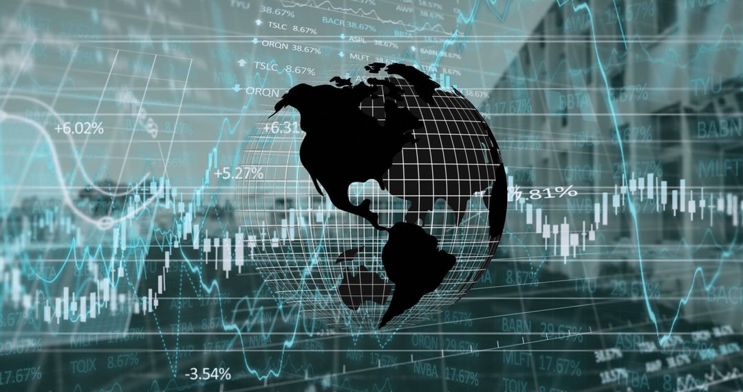 Global Financial Data and Virtual Reality Concept