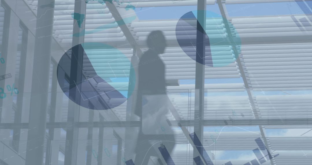 Businessman Overlapping Financial Data Visualization