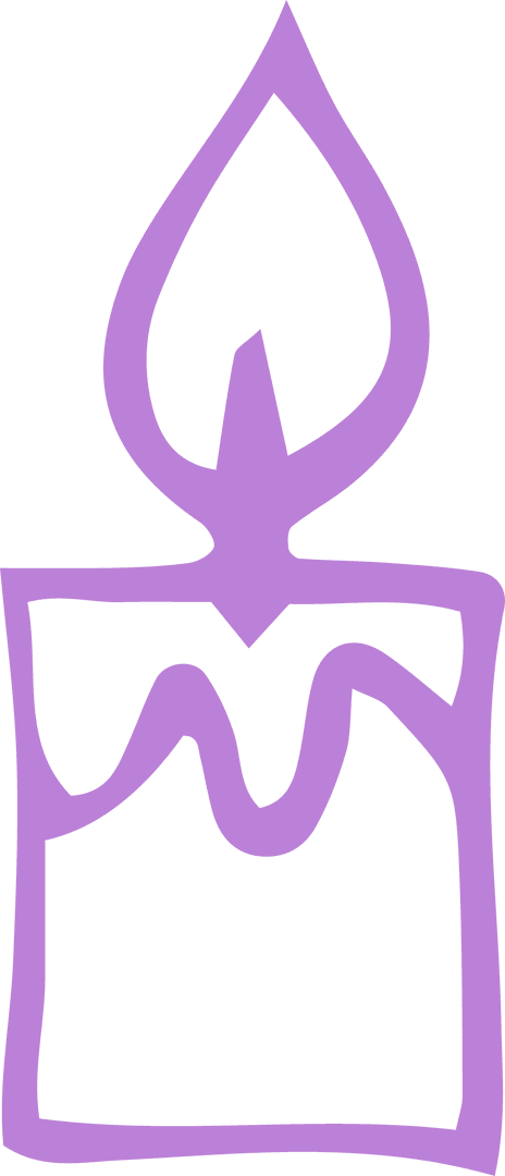 Purple Candle Icon Design on Transparent Background