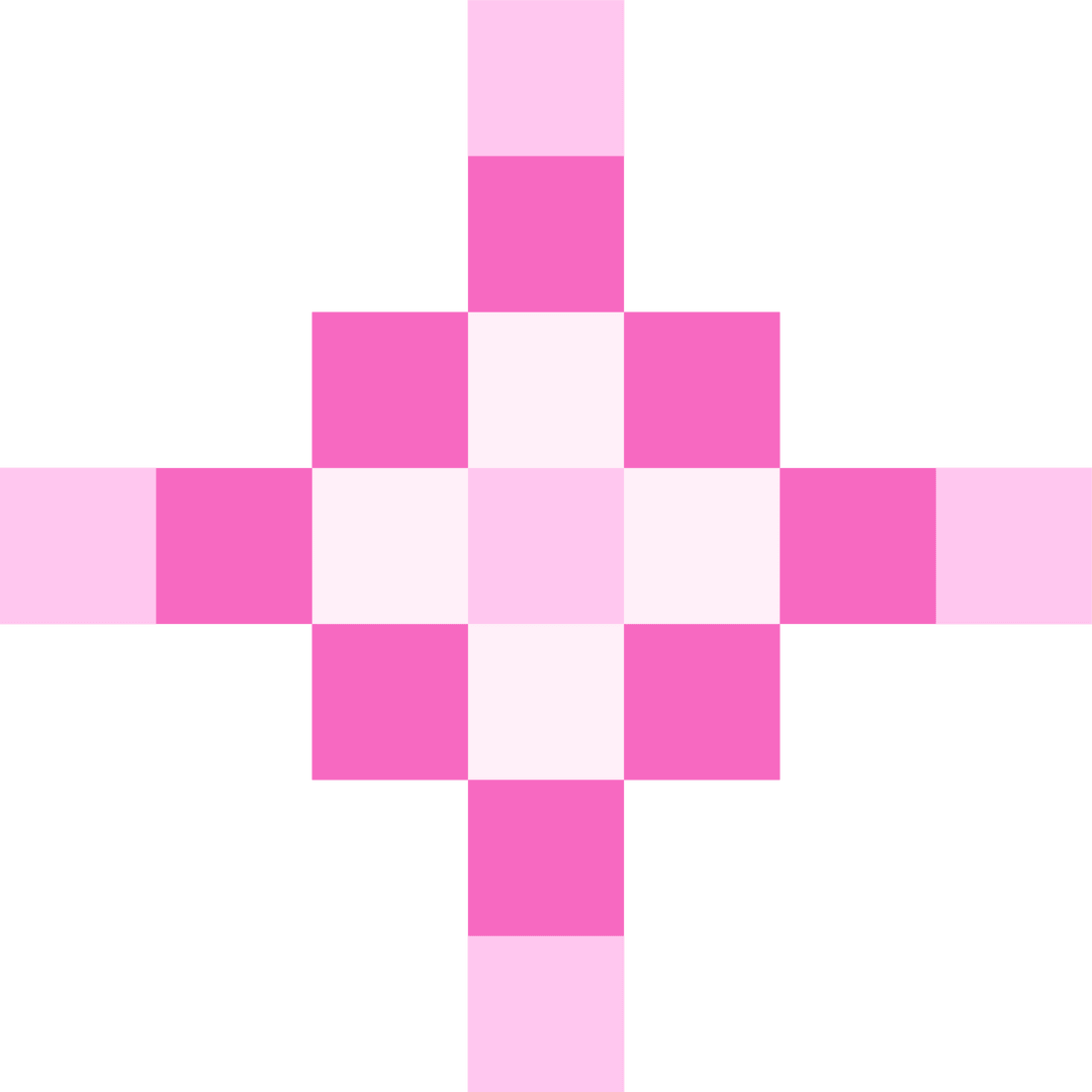 Symmetrical Pink Geometric Abstract on Transparent Background