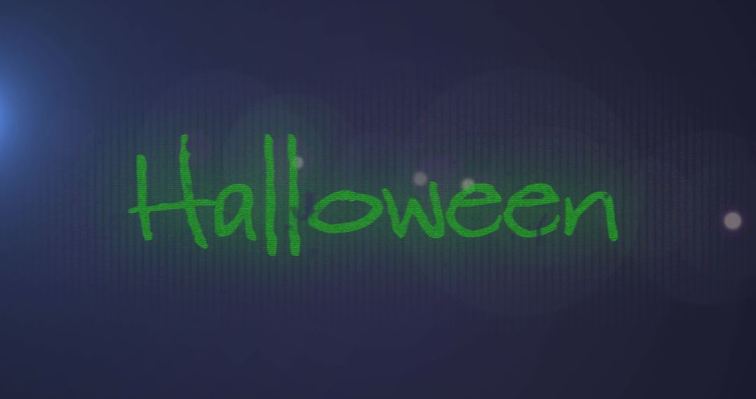 Halloween Text Banner with Light Spots and Blue Background