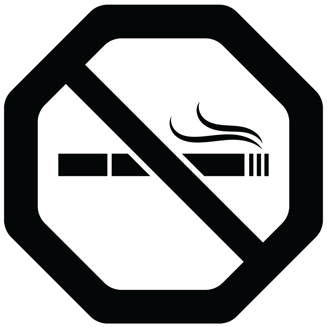 Transparent No Smoking Sign Icon with Black Border