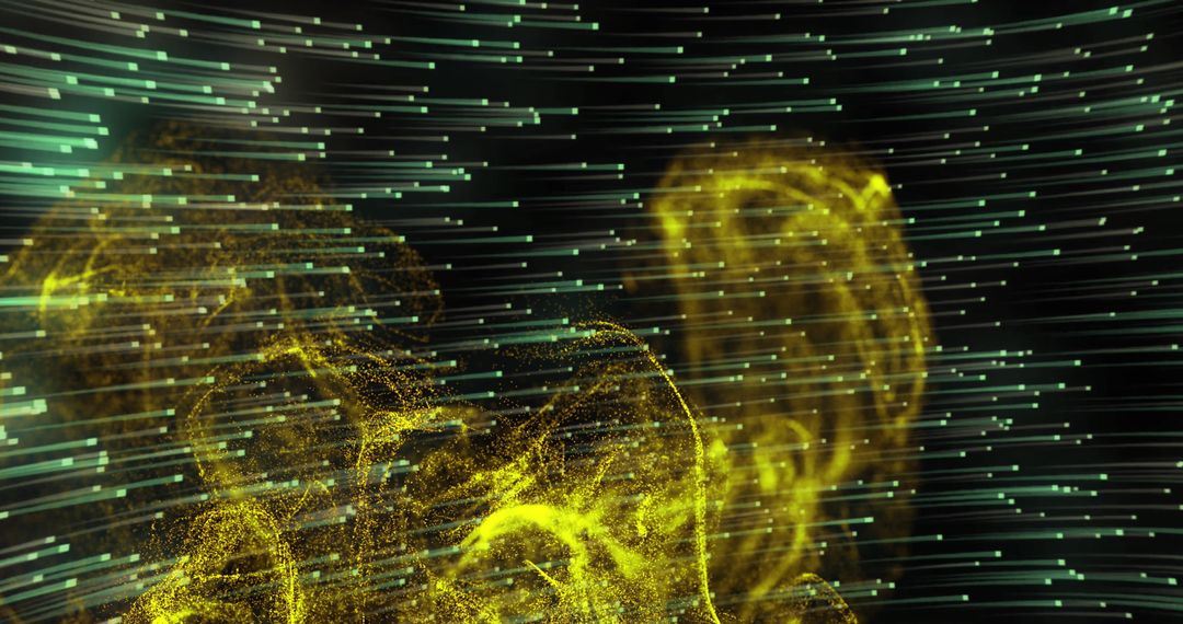 Abstract Glow with Yellow Light Trails and Particles