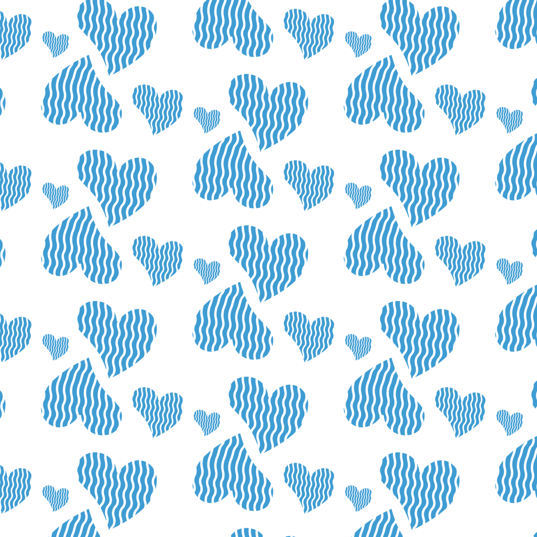 Seamless Transparent Pattern of Blue Hearts for Design Use