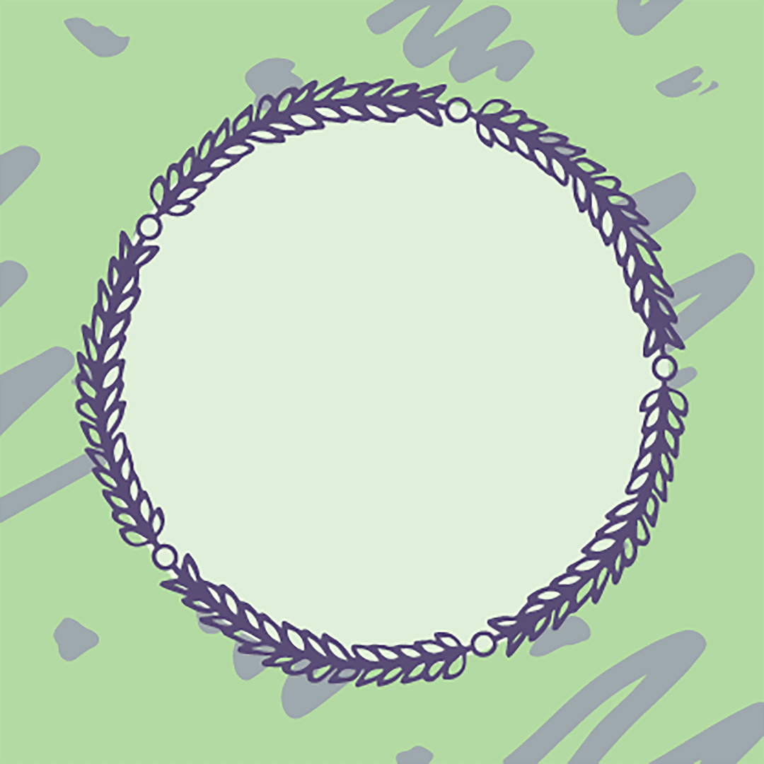 Illustration of Wreath with Copy Space on Transparent Background
