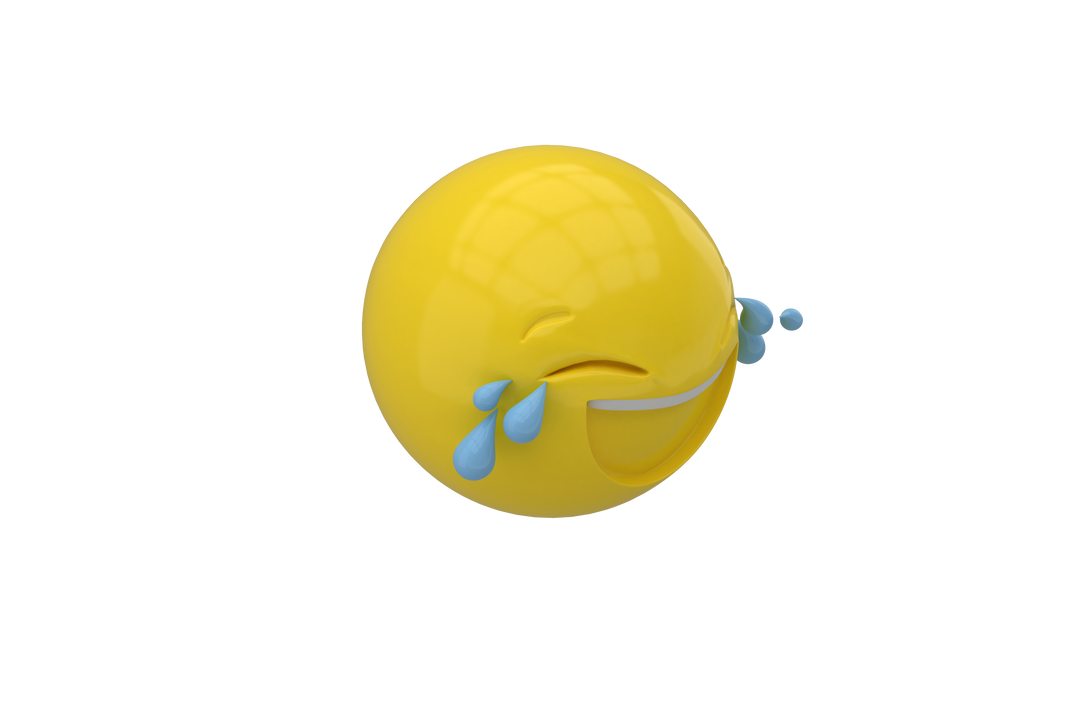 Three-dimensional Transparent Laughing Emoji with Tears - Download Free Stock Images Pikwizard.com