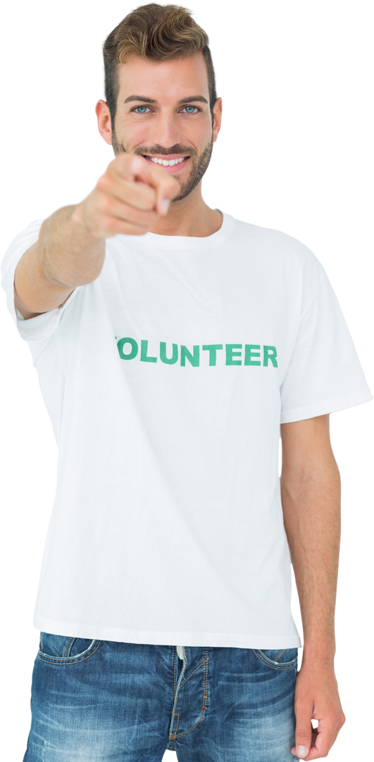 Transparent Happy Volunteer Pointing Enthusiastically - Download Free Stock Images Pikwizard.com