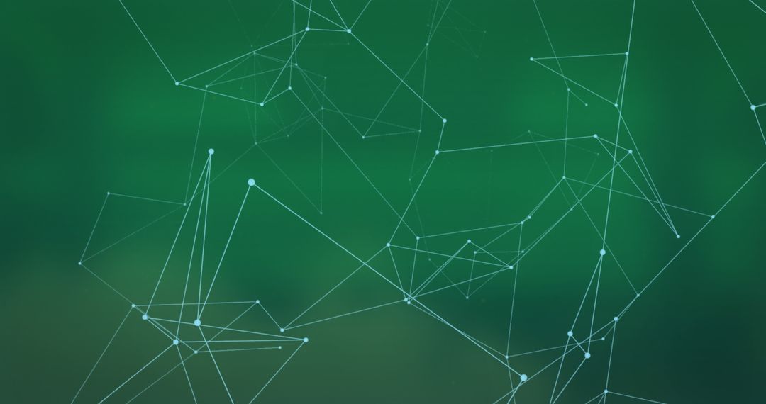 Abstract Network Connections on Green Background