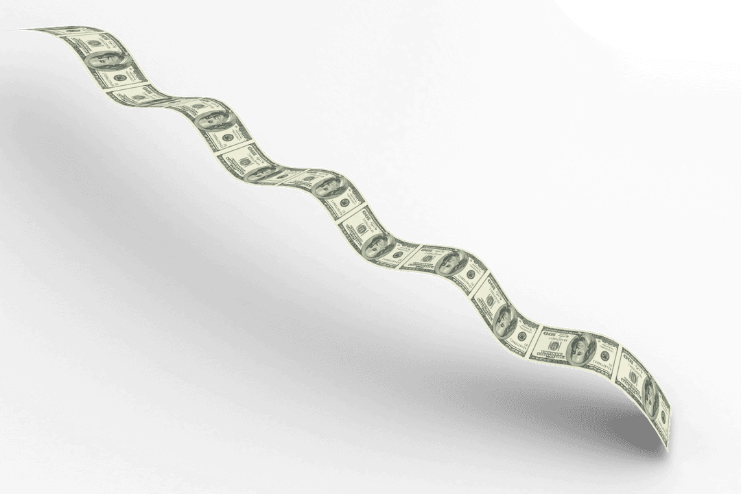 Floating Dollar Bills on Transparent Background Finance Concept