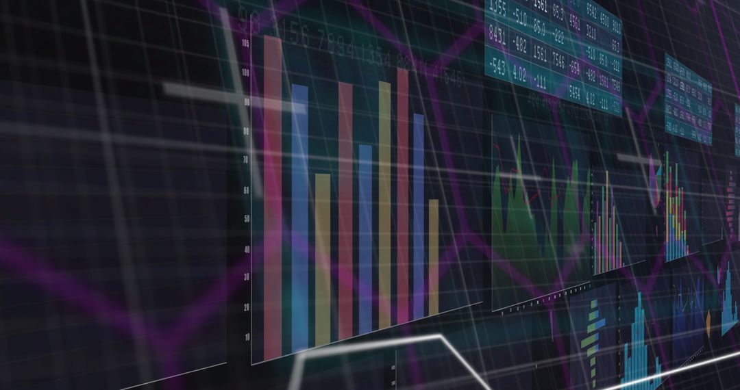 Digital Data Visualizations and Graph Analysis on Dark Interface - Free Images, Stock Photos and Pictures on Pikwizard.com
