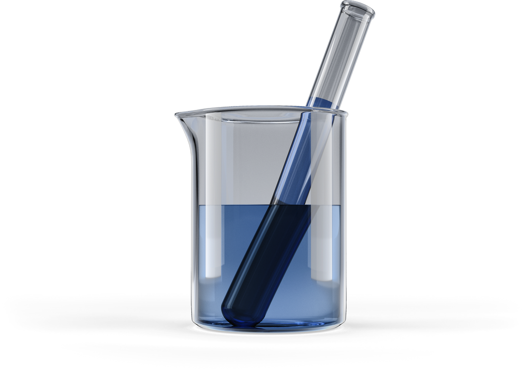 Transparent Beaker with Test Tube Inside Filled with Blue Chemical Solution - Download Free Stock Images Pikwizard.com