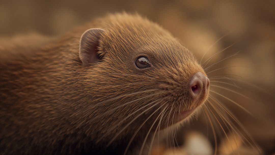 Close-Up of Resting Brown Furred Mammal in Forest Floor
