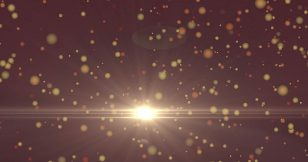 Radiant Light Flare with Bokeh on Abstract Maroon Background
