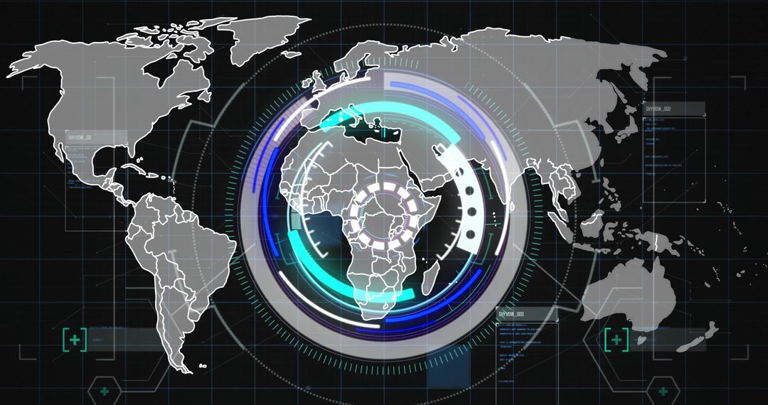 Global Technology Interface with Digital Map Overlay