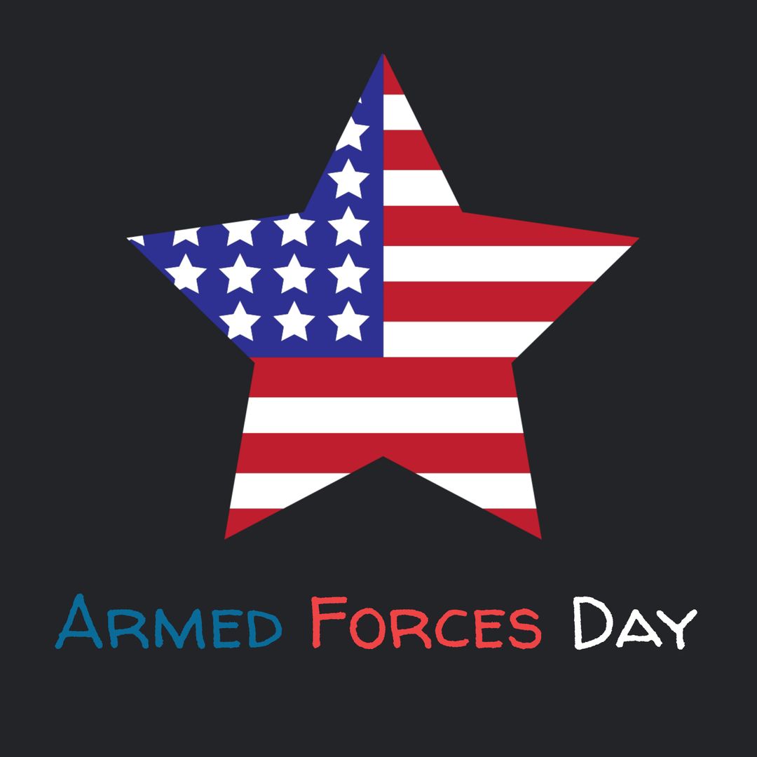 Colorful Armed Forces Day Star with American Flag