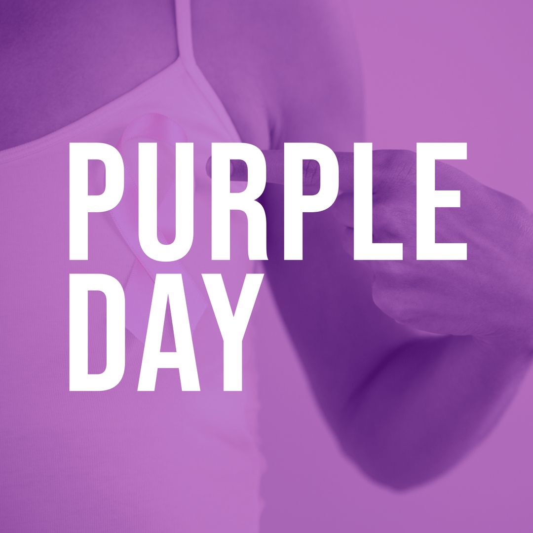 Woman Wearing Epilepsy Awareness Ribbon on Purple Day