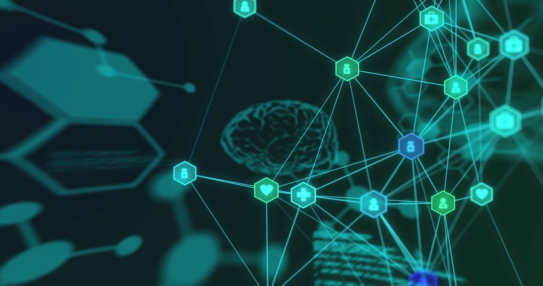 Futuristic AI Network with Brain and Data Symbolism