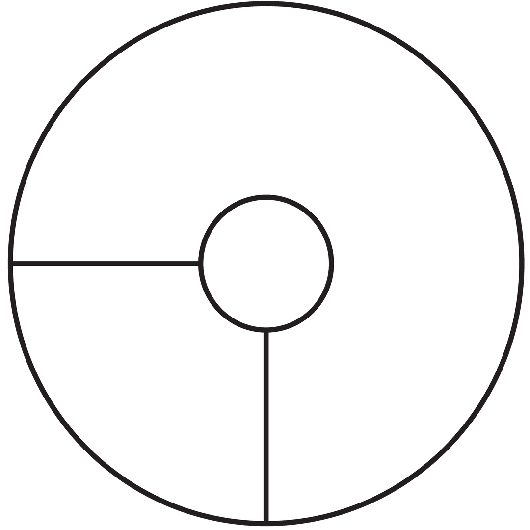 White Circle with Black Outline on Transparent Background Vector Illustration