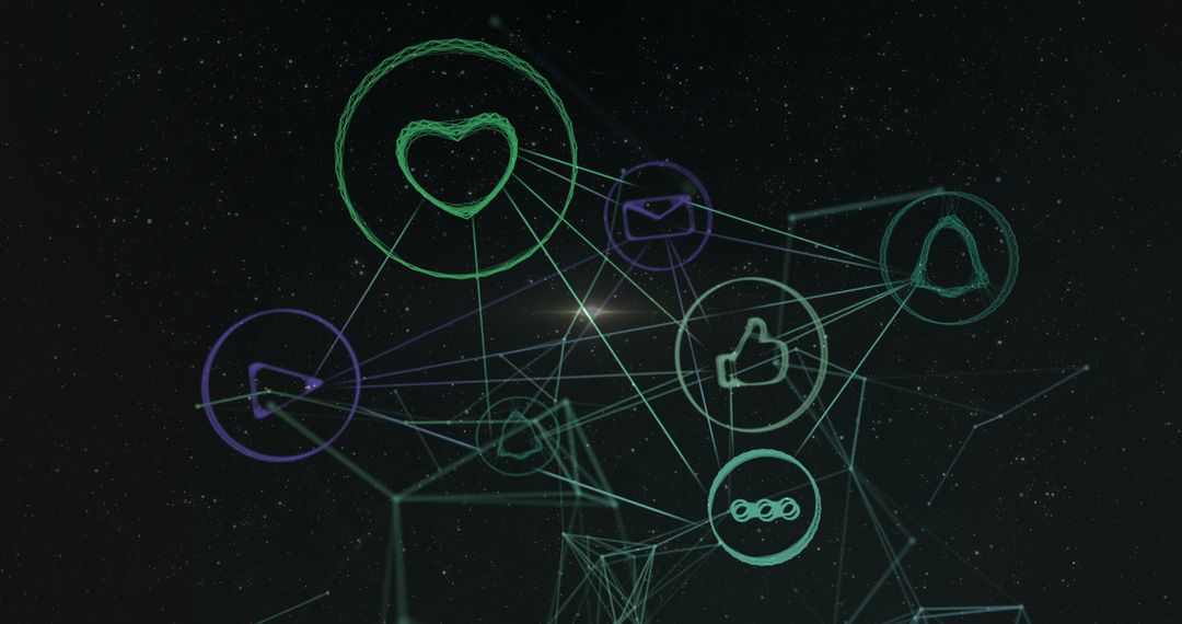 Digital Network Connections Representing Social Media Interaction