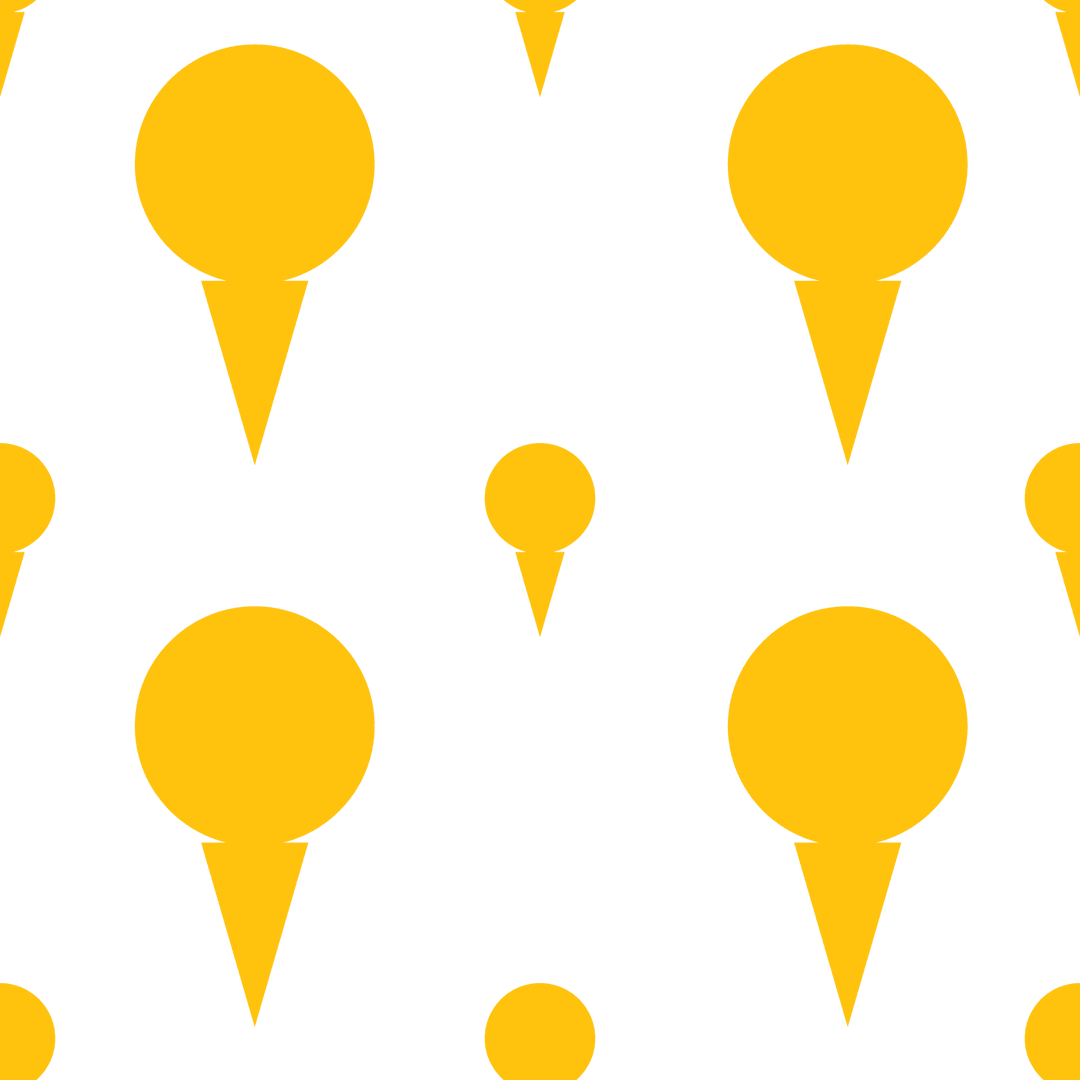 Yellow Location Pin Pattern on Transparent Background