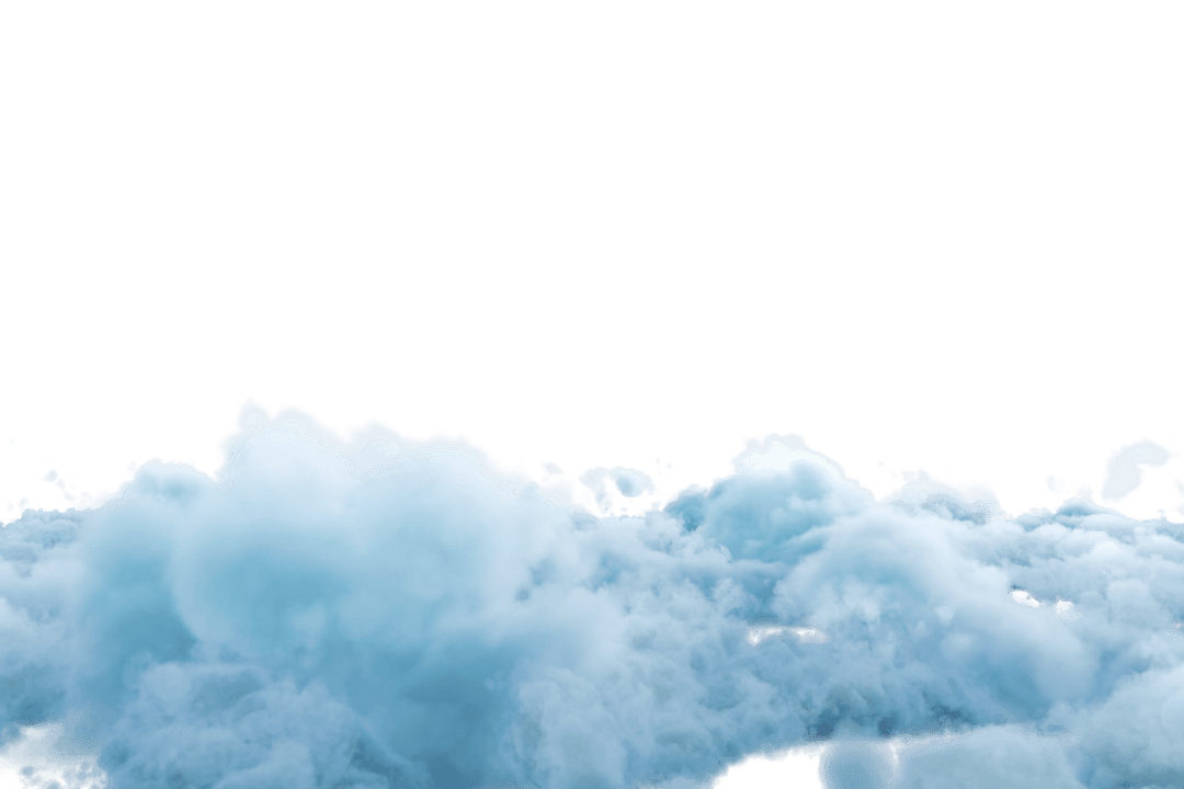 Floating Fluffy Clouds on Transparent Sky Background