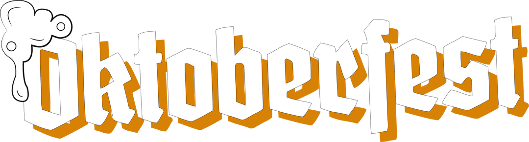 Vibrant Oktoberfest Text with Foamy Letter O on Transparent Background