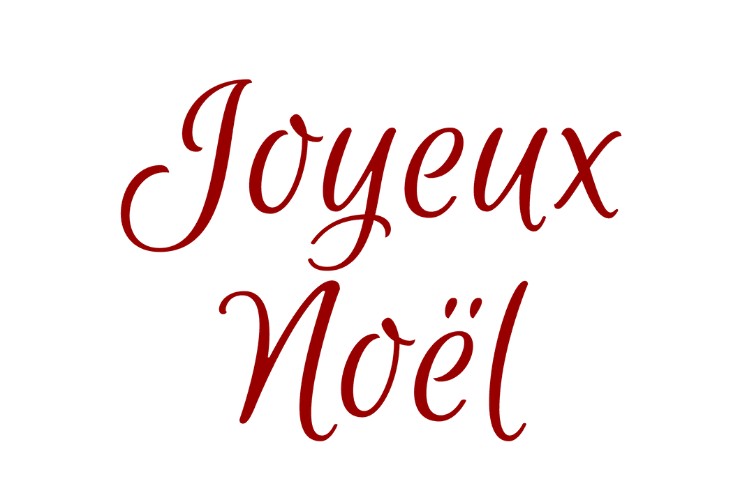 Red Joyeux Noël Decorative Text on Transparent Background