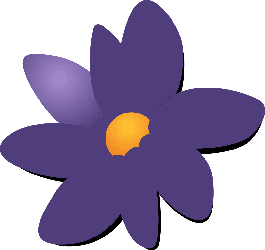 Vibrant Purple Flower with Transparent Background