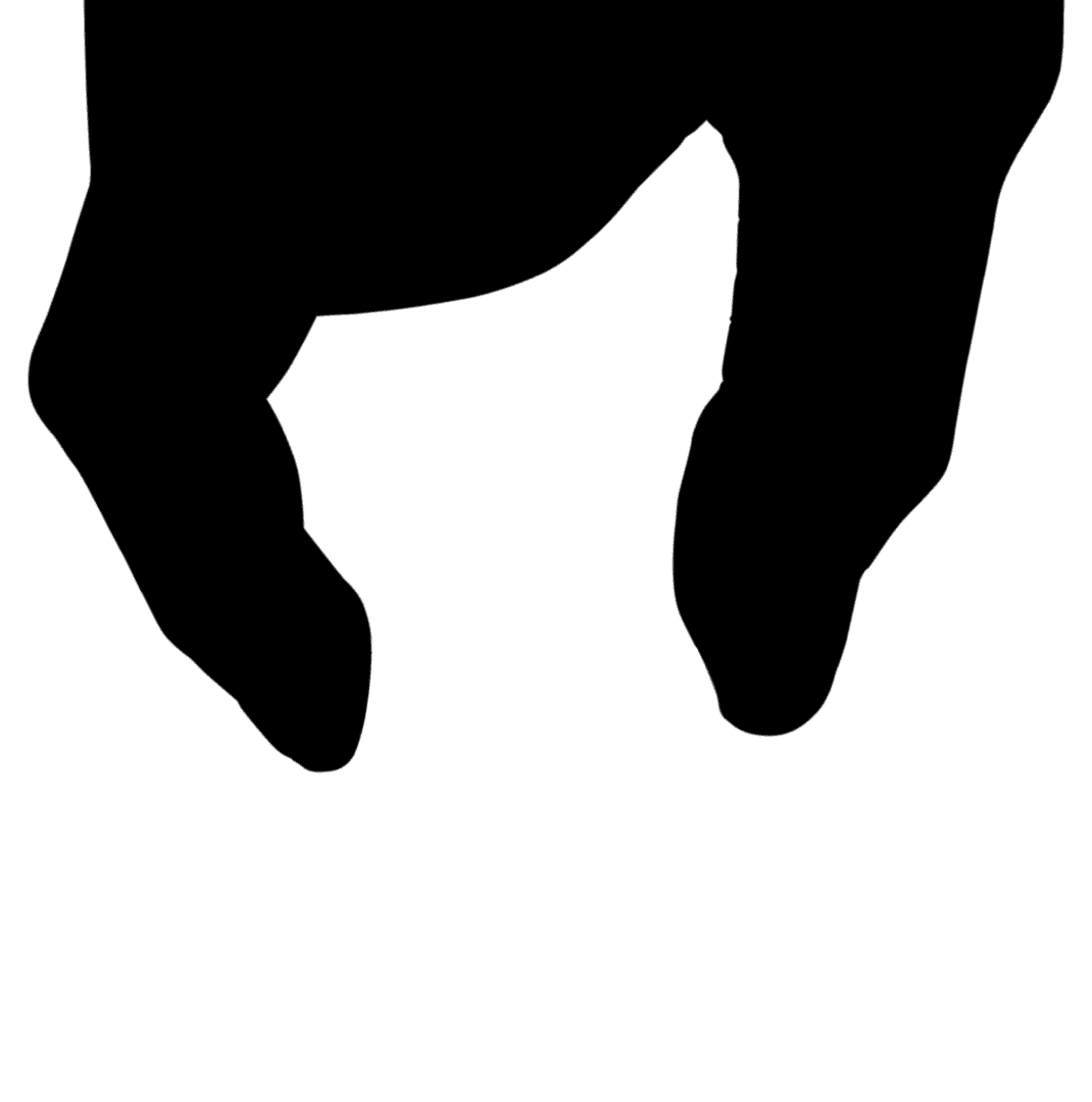 Silhouette of Hand Gesture on Transparent Background Illustration