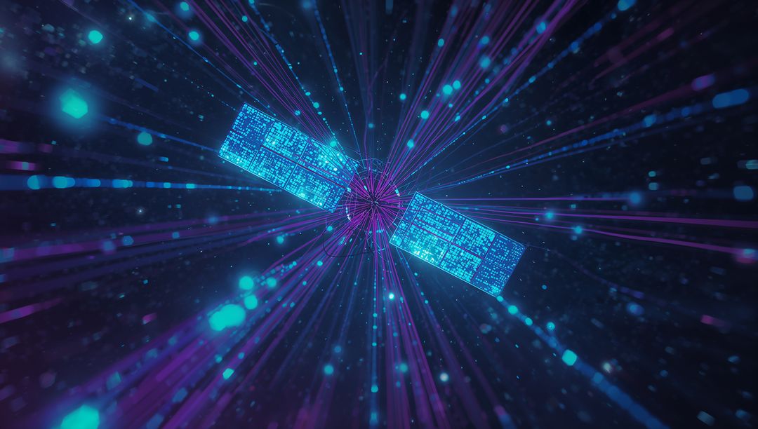 Futuristic Core Emitting Rays in Cosmic Digital Realm