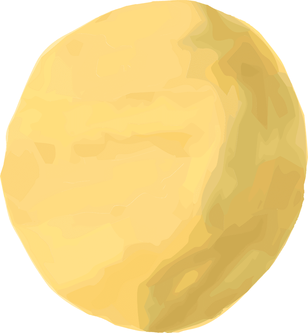Stylized Yellow Disc on Transparent Background in Flat Design