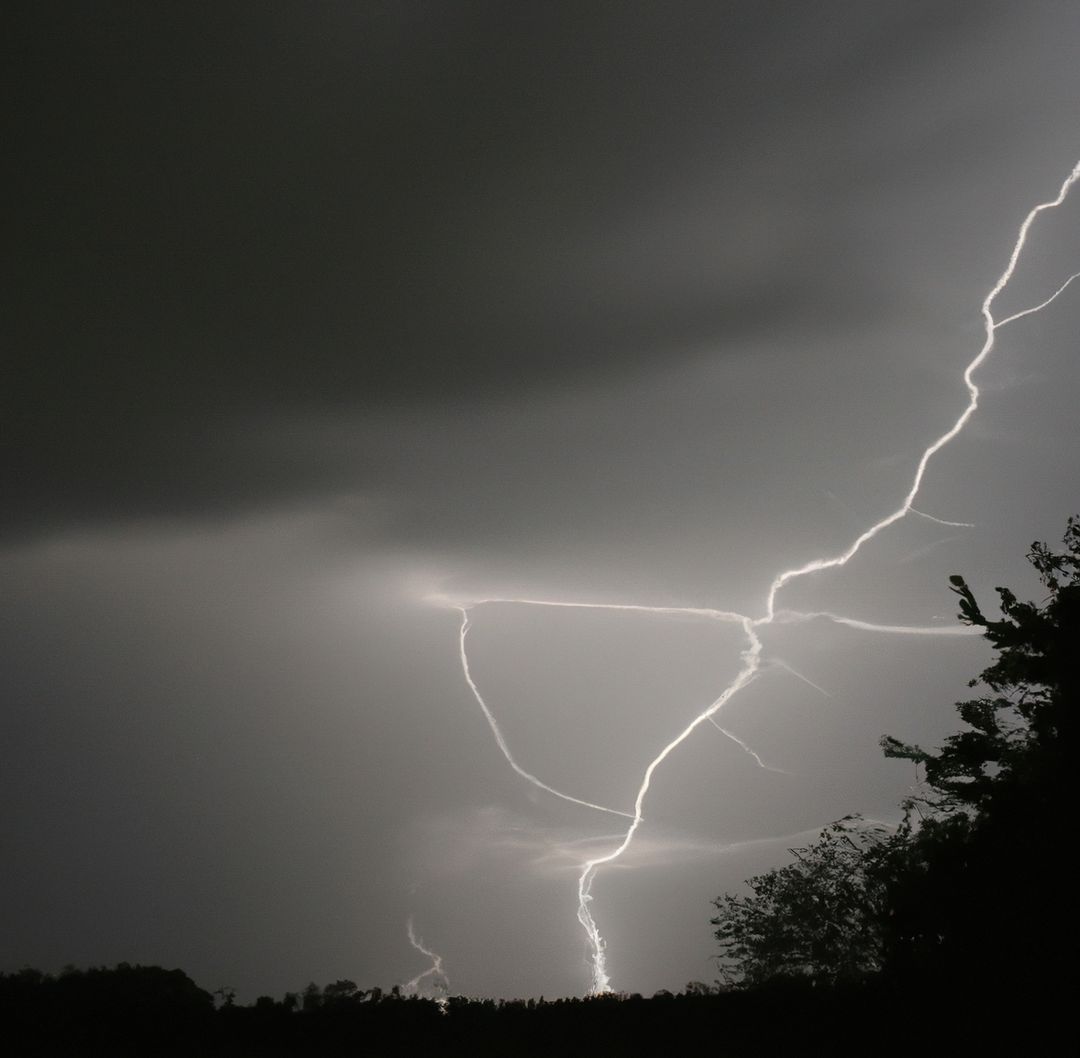 Intense Lightning Bolt Strikes during Dark Stormy Night - Free Images, Stock Photos and Pictures on Pikwizard.com