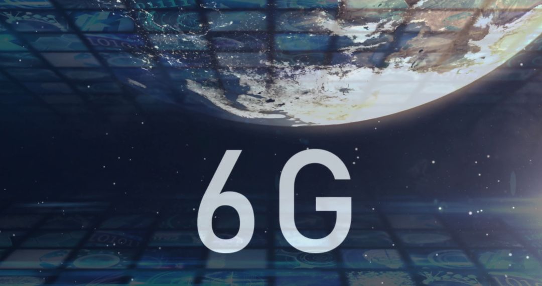 6G Technology Concept with Digital Globe and Interface