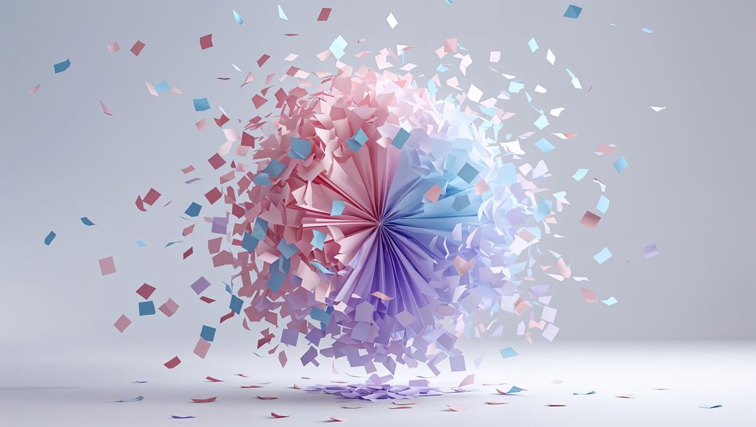 Pastel Fragmented Sphere Surreal Abstract Design