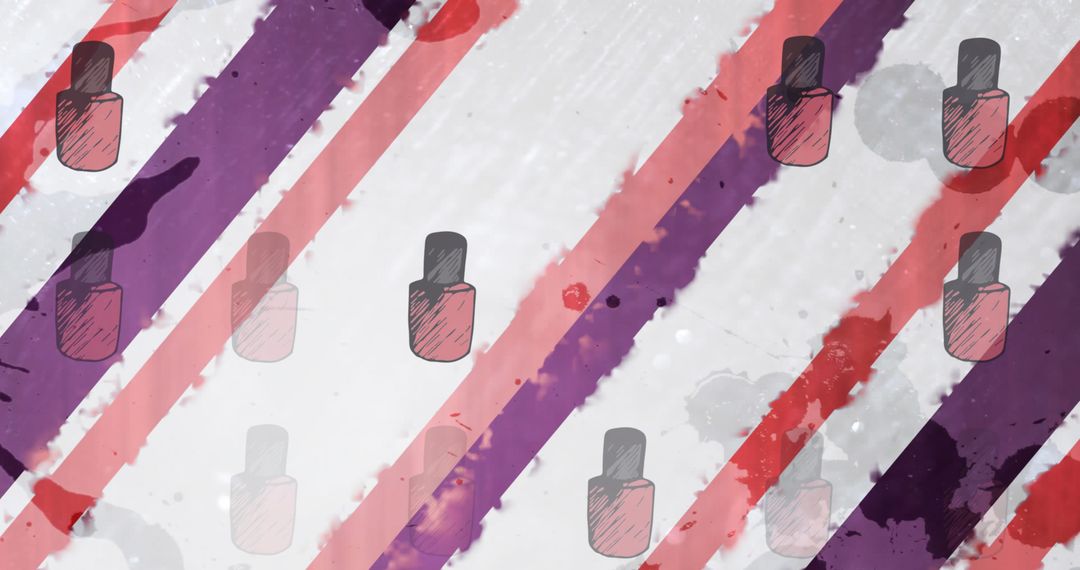 Abstract Nail Polish Pattern on Vibrant Striped Background