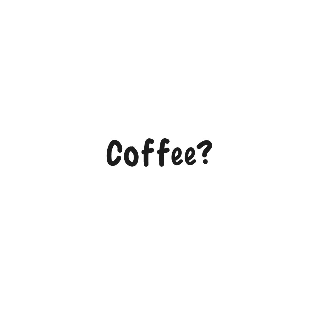 Transparent Text Logo with Word Coffee and Question Mark