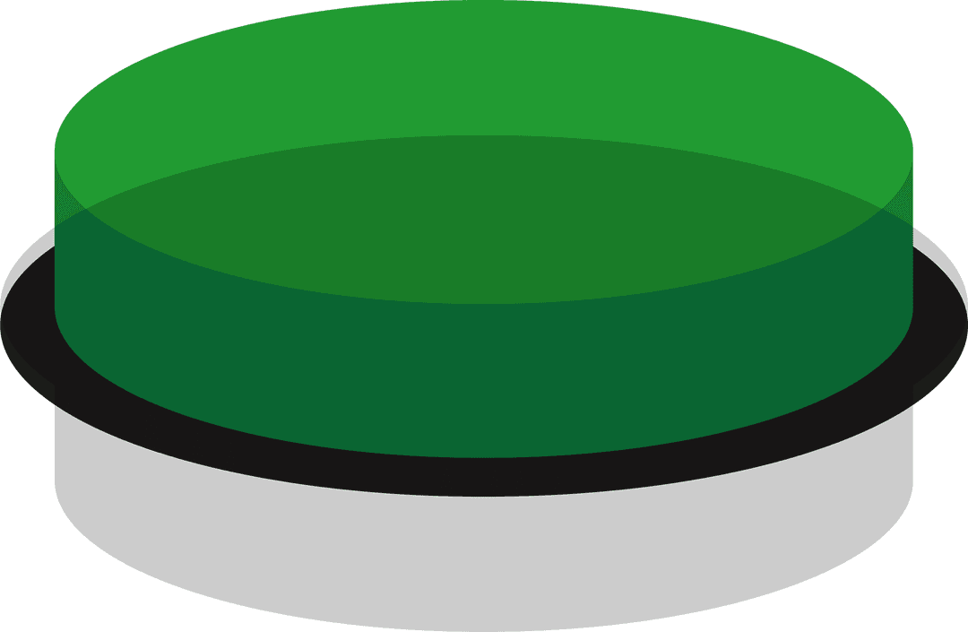 Transparent Green 3D Button on Clear Background