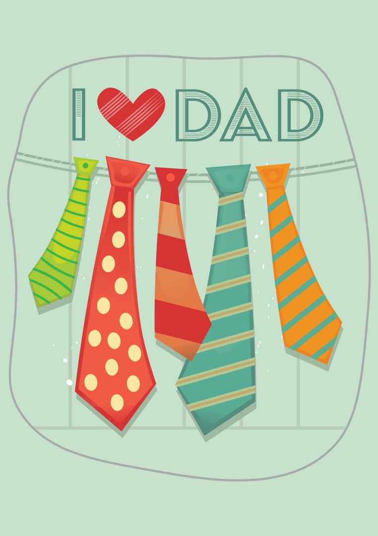 Father's Day Ties Hanging Celebrating Dad