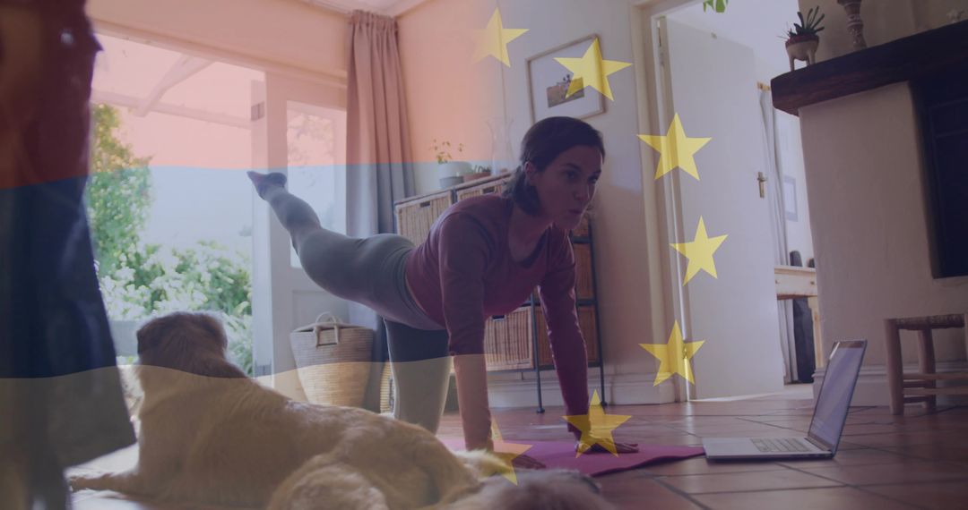 Yoga Enthusiast Engaging Mindful Practice Home