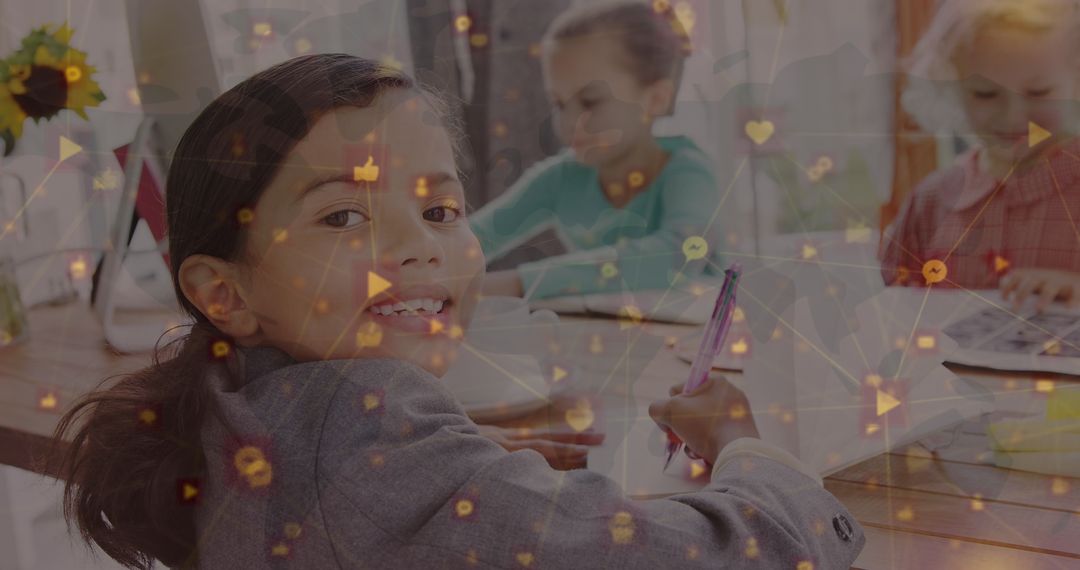 Diverse Students Learning Concept With Connected Network Overlay